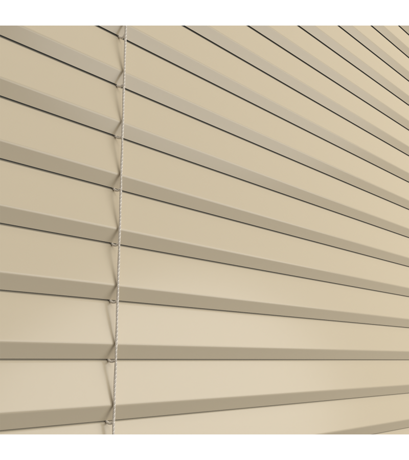 L-Shaped Warm Cream Venetian Blinds
