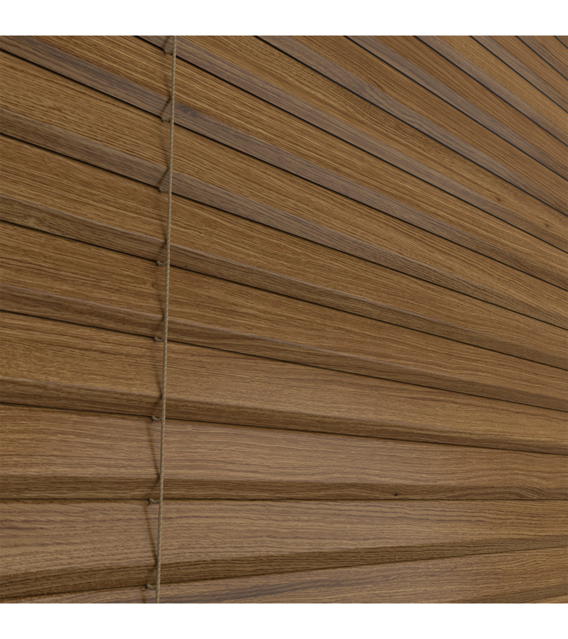 L-Shaped Walnut Wood Venetian Blinds