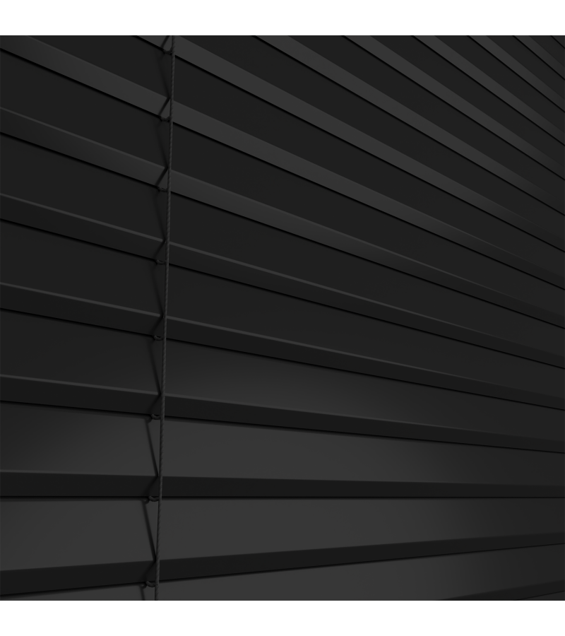 L-Shaped Pure Black Venetian Blinds