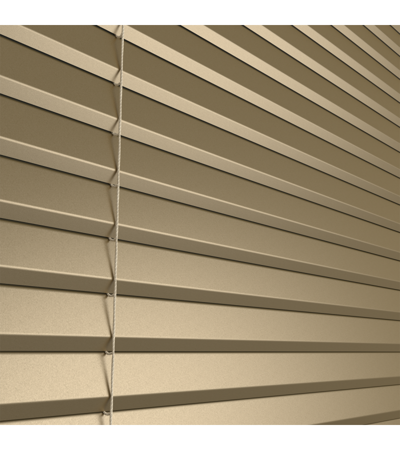 L-Shaped Metallic Gold Venetian Blinds