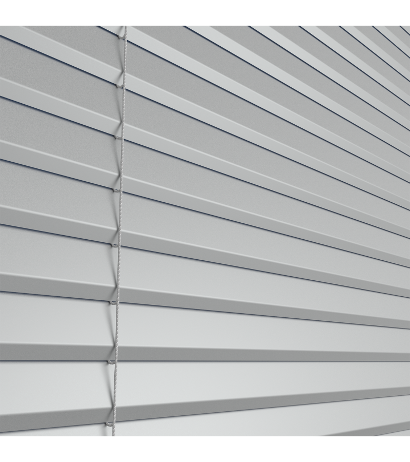 L-Shaped Metallic Silver Venetian Blinds