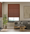 L-Shaped Cherry Mahogany Venetian Blinds