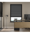 L-Shaped Pure Black Venetian Blinds
