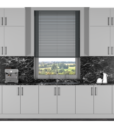 L-Shaped Anthracite Grey Venetian Blinds