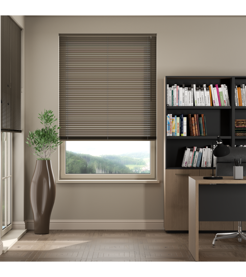 L-Shaped Shimmer Quartz Grey Venetian Blinds