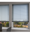 L-Shaped Metallic Silver Venetian Blinds