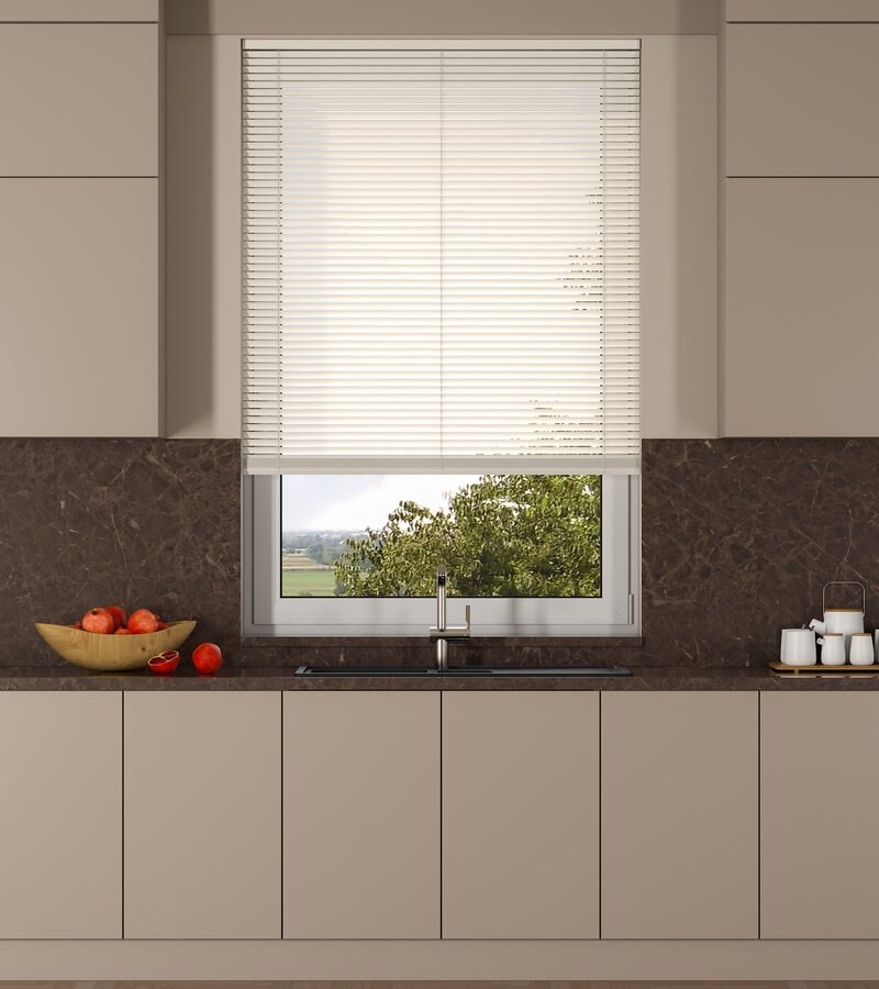 L-Shaped Soft Chalk White Venetian Blinds L-Shaped Soft Chalk White Venetian Blinds