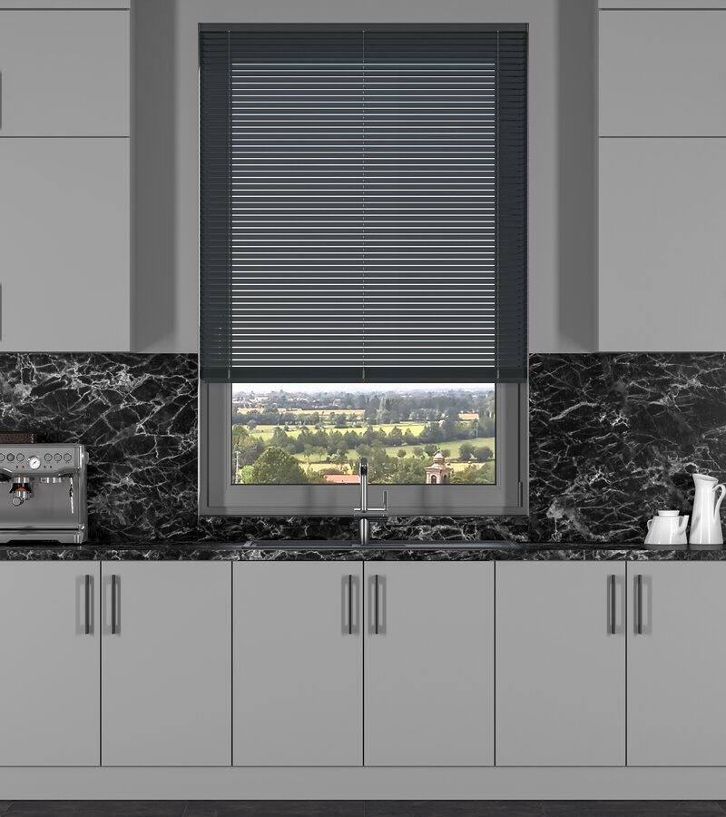 L-Shaped Anthracite Grey Venetian Blinds L-Shaped Anthracite Grey Venetian Blinds