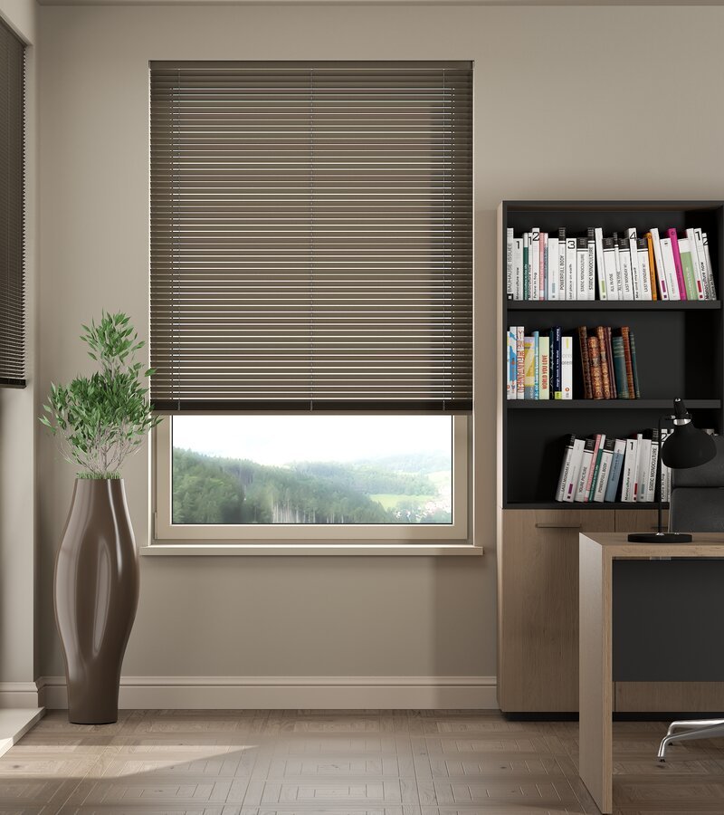 L-Shaped Shimmer Quartz Grey Venetian Blinds L-Shaped Shimmer Quartz Grey Venetian Blinds