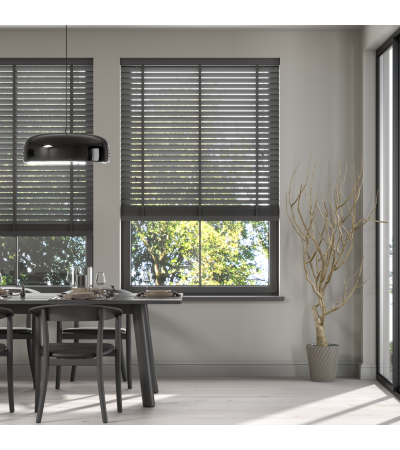 Dove Gray Wooden Blinds