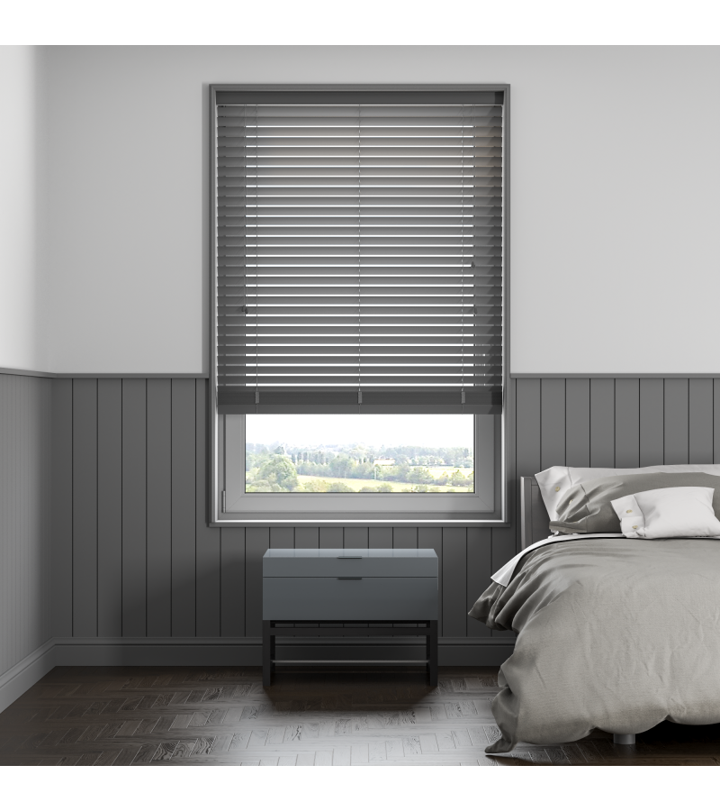 Dove Gray Wooden Blinds