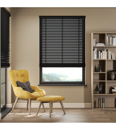 Jet Black Wooden Blinds Jet Black Wooden Blinds