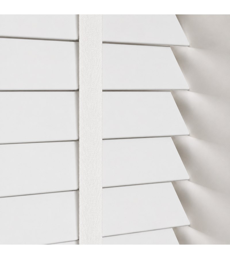 Gloss White Wooden Blinds Brilliant White wooden venetian blind with tapes