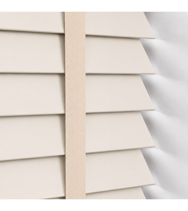 Gloss White Wooden Blinds Chalk White wooden venetian blind with tapes