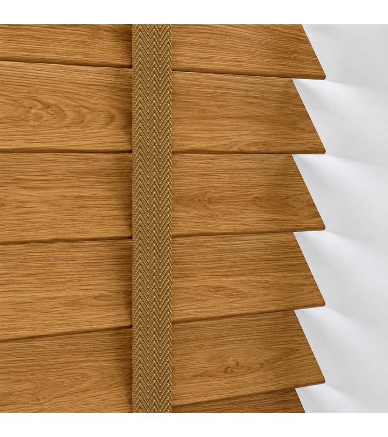 Gloss White Wooden Blinds Golden Oak wooden venetian blind with tapes
