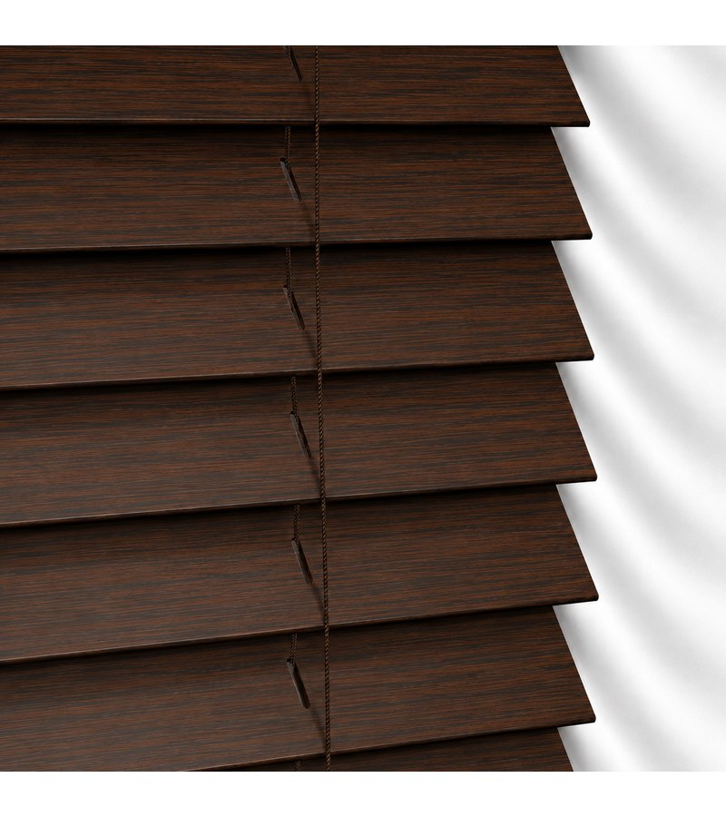 Dove Gray Wooden Blinds Dark Walnut wooden venetian blind