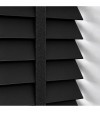 Gloss White Wooden Blinds Jet Black wooden venetian blind with tapes