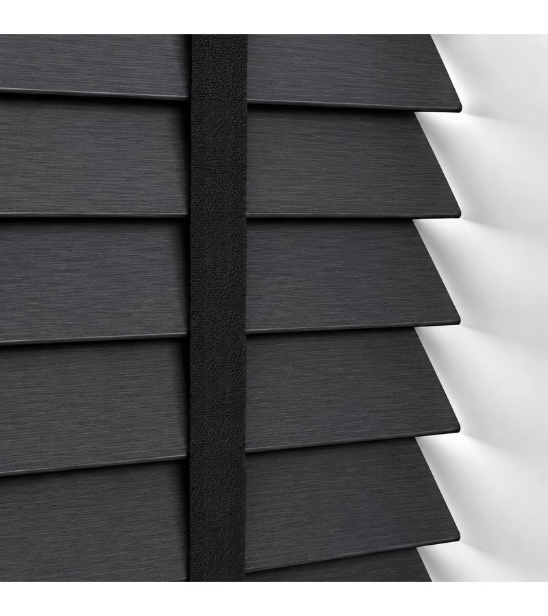 Gloss White Wooden Blinds Anthracite wooden venetian blind with tapes