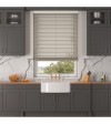 Gloss White Wooden Blinds Light Grey faux wood venetian blind