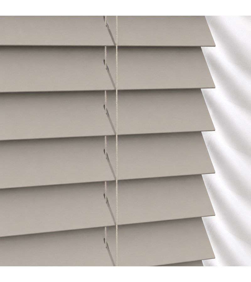 Gloss White Wooden Blinds Light Grey faux wood venetian blind