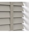Gloss White Wooden Blinds Light Grey faux wood venetian blind with tapes