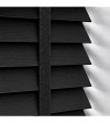 Gloss White Wooden Blinds Black Fine Grain faux wood venetian blind with tapes