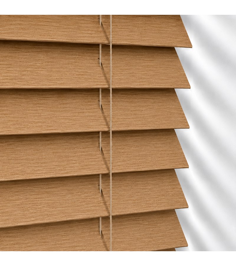 Gloss White Wooden Blinds Light Oak faux wood venetian blind