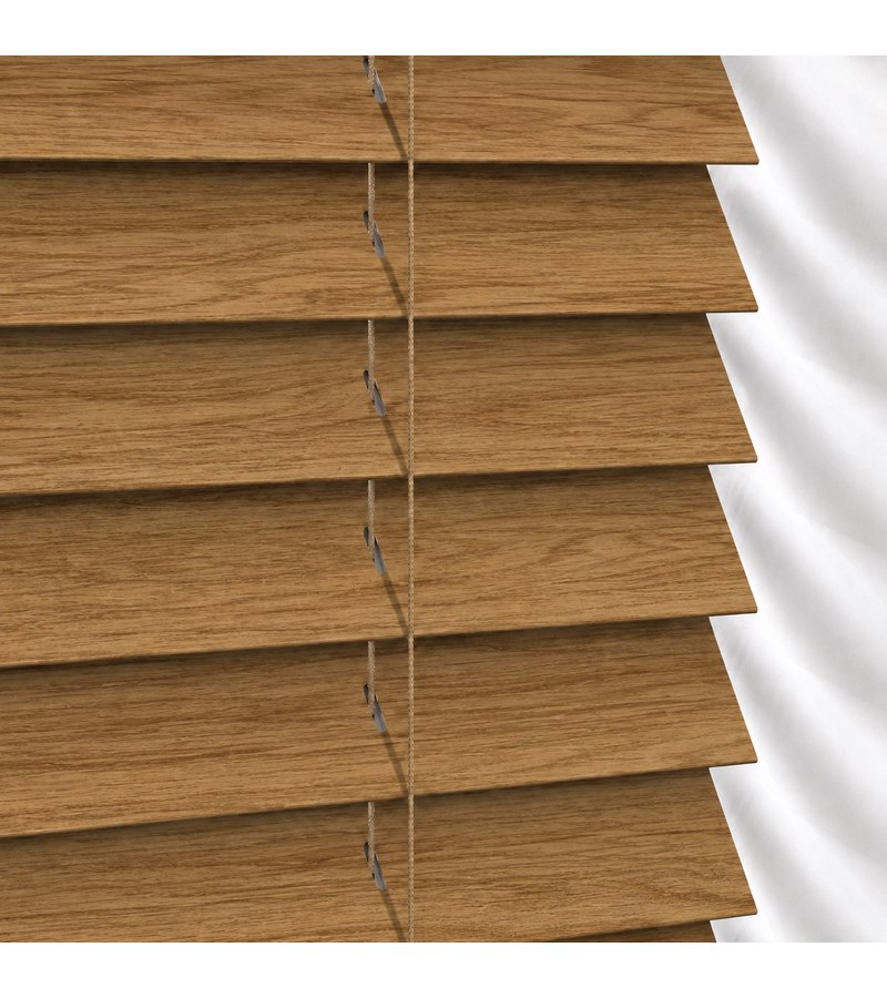 Gloss White Wooden Blinds Golden Oak faux wood venetian blind