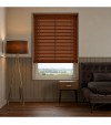 Gloss White Wooden Blinds Rich Teak faux wood venetian blind with tapes