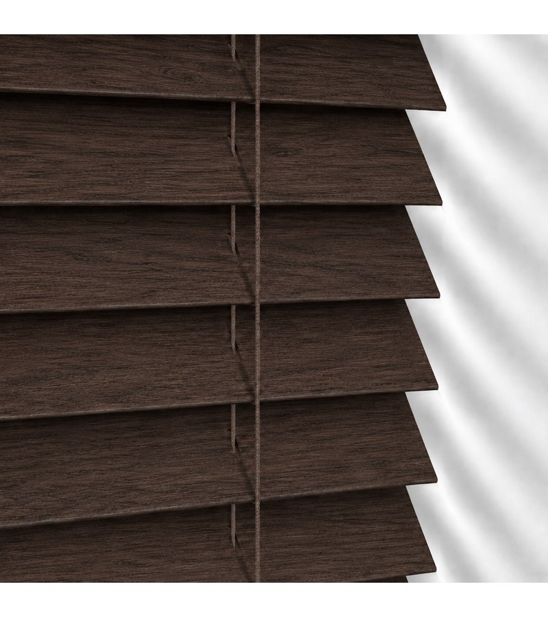 Gloss White Wooden Blinds Dark Walnut faux wood venetian blind