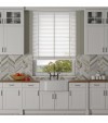Gloss White Wooden Blinds Pure White faux wood venetian blind with tapes