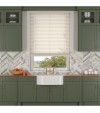 Gloss White Wooden Blinds White Fine Grain faux wood venetian blind