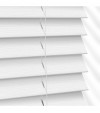 Gloss White Wooden Blinds White Fine Grain faux wood venetian blind