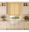Gloss White Wooden Blinds Golden Oak faux wood venetian blind with tapes