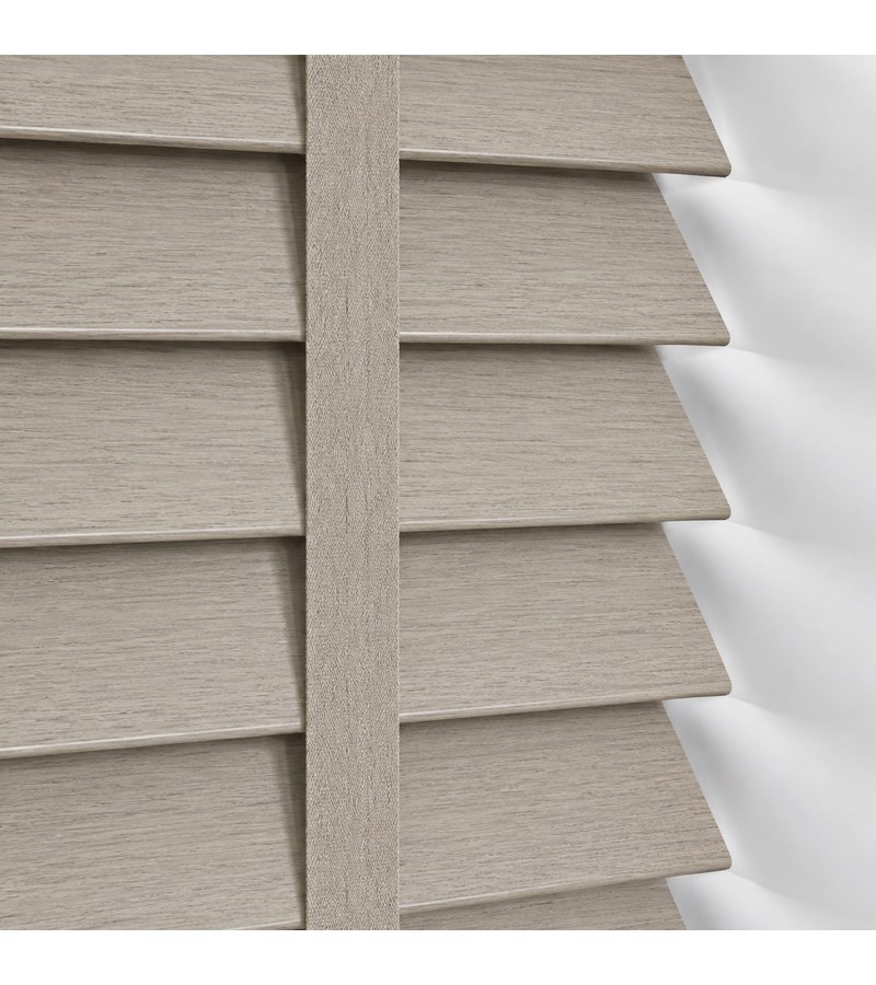 Stone Greige wooden venetian blind with tapes