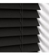 Gloss White Wooden Blinds Black Fine Grain wooden venetian blind