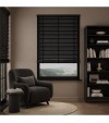 Gloss White Wooden Blinds Black Fine Grain wooden venetian blind with tapes