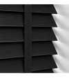 Gloss White Wooden Blinds Black Fine Grain wooden venetian blind with tapes